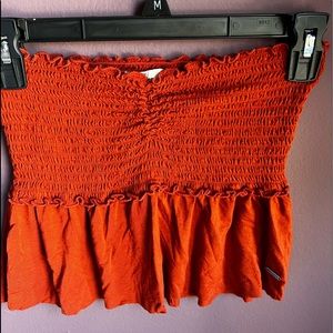 hollister strapless cropped top